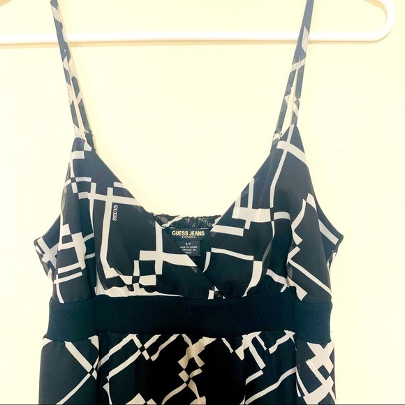 GUESS Black & White Print Surplice Maxi Dress S - Picture 4 of 10